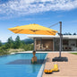 PURPLE LEAF 8' X 8' Patio Umbrella for Pool 7' High Offset Outdoor Cantilever Umbrella Swimming Pool Umbrella with 360°Rotation for Poolside Yellow