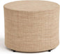 ONBRILL Outdoor Round Ottoman, All Weather Outdoor Footstool with Supportive Textliene, Patio Footrest with Sturdy Metal Frame, Multipurpose Outdoor Furniture for Patio, Balcony, Pool, Indoor, Beige