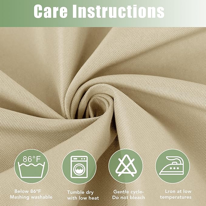 HolidayIdeas Outdoor Curtains for Patio Waterproof, 8 Panels - 54x84 Inches - Weatherproof Privacy Outsides Curtains for Cabana Porch Pergola, Sunlight & UV Blocking (Cream, Grommet Top)