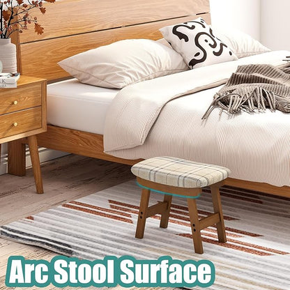 Foot Stools Ottoman, Small Foot Stool Ottoman, and Footstool, Wooden Foot Stool, Sofa Footrest Extra Seating for Living Room Entryway Office