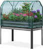 KING BIRD Large Raised Garden Bed with Netting Galvanized Elevated Planter Box with Legs 48×24×56 in for Backyard, Patio, Balcony, 400lb Capacity, Dark Grey