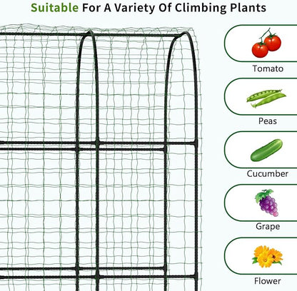 DoCred 3 in 1 Raised Garden Bed with 87in Tall Arch Trellis for Climbing Plants, Galvanized Planter Garden Box Outdoor for Gardening, Climbing Vegetables, Flower, Black