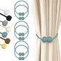 Hion Magnetic Curtain Tiebacks Gray Blue 6 Pack, Curtain Tiebacks Buckles Holdbacks Holders Hooks Clip for Home Bedroom Office Decorative Thick or Thin Curtain