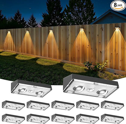 NIORSUN Solar Fence Lights,12 Pack Deck Light,Led Lights Warm White Outdoor Wall Lights,IP45 Solar Powered Light Waterproof for Backyard/Pool/Railing/Patio/Porch/Step/Outside/Garden (Black)