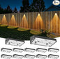 NIORSUN Solar Fence Lights,12 Pack Deck Light,Led Lights Warm White Outdoor Wall Lights,IP45 Solar Powered Light Waterproof for Backyard/Pool/Railing/Patio/Porch/Step/Outside/Garden (Black)