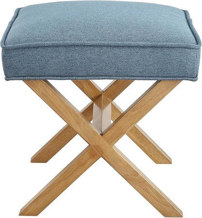 Amazon Brand – Rivet Mid-Century Modern X Stool Ottoman Chair, 20" W, Indigo - Amazon Vine
