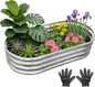 Garden 6x3x1ft Galvanized Raised Garden Bed Kit - Metal Planter Boxes for Vegetables/Herbs/Flowers, Heavy-Duty Steel Outdoor Garden Box with Reinforced Edges(6X3X1FT)