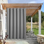 NICETOWN Outdoor Patio Curtains Extra Wide 84 in, Waterproof & Windproof Patio Shades, Rustproof Top and Bottom Grommet Thermal Insulated Drape for Porch/Cabana, Silver Gray, 2 Pieces, W84 x L84