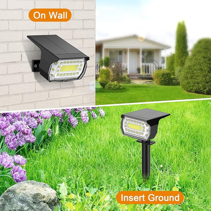 LANSOW Solar Spot Lights Outdoor, [8 Pack/76 LED] 2-in-1 Solar Landscape Spotlights, 3 Modes IP65 Waterproof Dusk to Dawn Solar Powered Flood Wall Lights for Outside Yard Garden Pathway(Cool White)