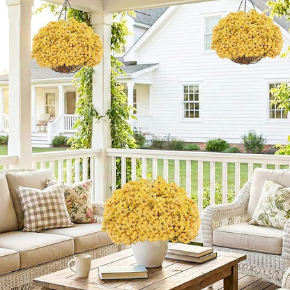 22 Bundles Artificial Flowers Outdoor, Faux Flowers UV Resistant with Plastic Plants, Faux Silk Flowers for Outdoors Outside Front Porch Hanging Planter Window Box Garden Decoration