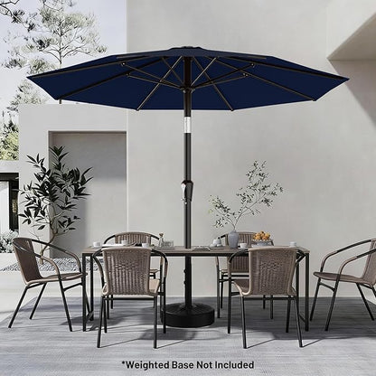 AreShark 9 FT Patio Umbrella for Outdoor, Outdoor Umbrella with Push Button Tilt and Crank, Outdoor Patio Umbrellas with 8 Sturdy Ribs for Market, Garden, Deck, Backyard, Pool (Navy)