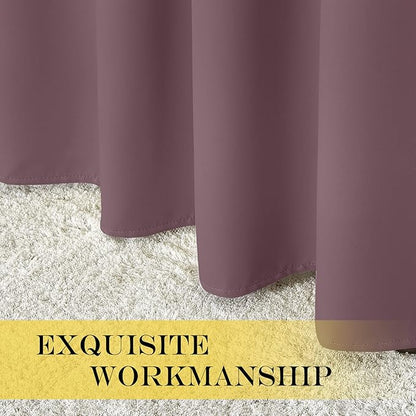 NICETOWN Short Blackout Curtains for Bathroom - Sound Reducing Window Treatment Thermal Insulated Grommet Vertical Drapes for Kitchen/Cafe/Nursery, Dry Rose, 1 Panel, W52 x L45