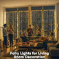 LED Curtain String Lights, 900 LEDs, Warm White, 29.5 x 9.8 ft