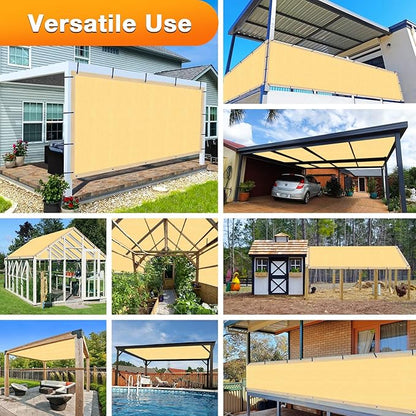 Artpuch Outdoor Pergola Shade Cover 10x19 FT Sun Shade Cloth with Grommets Sand 90% UV Protection Canopy Patio Privacy Screen (Customized Available)