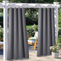 NICETOWN 2 Panels Outdoor Curtains for Patio Waterproof 108" L, Thermal Insulated Stainless Steel Grommet Blackout Outdoor/Indoor Curtains Privacy Protect for Landscape, W52 x L108, Grey