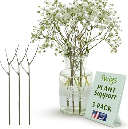 Plant Support Stakes for Indoor & Outdoor Use, Durable Trellis Alternative for Climbing & Potted Plants, Houseplant Stem Holder Structures - Moonstone, 3 Pack, 22" L, Original