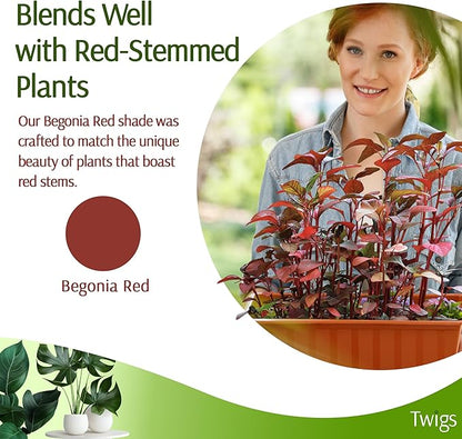 Plant Support Stakes for Indoor & Outdoor Use, Durable Trellis Alternative for Climbing & Potted Plants, Houseplant Stem Holder Structures - Begonia Red, 10 Pack, 22" L, Original