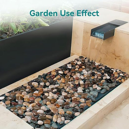 15 lbs River Rocks, 1-1 1/2 inch Plant Rocks for Pots Indoor, Decorative Garden Rocks Outdoor Landscaping, Polished Natural Stone for Walkways, Yard, Vases, Crafts
