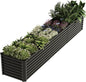 12x2x2ft Raised Garden Beds Outdoor Kit, Galvanized Planter Garden Boxes Outdoor, Metal Raised Garden Beds for Vegetables,Fruits,Herb,Flower,Black