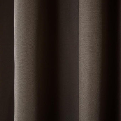 TOWN & COUNTRY BASICS Cabana Solid Heavyweight Indoor Outdoor Curtains, Light Filtering Opacity with Grommet Top, Water Repellent, 2-Pack Set, 54"x120", Chocolate