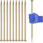 16 Inch Rebar Stakes - 1/2 Inch Diameter Galvanized Steel Ground Anchors - Heavy Duty Plant Support Garden Stake for Speed Bump, Wheel Stop, Tent (20 Pack)