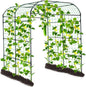 Lalahoni Large Garden Trellis Arch for Climbing Plants Outdoor, 7.8 feet Tall Metal Walkway Arbor Plant Support Vine Flower Vegetables Cucumber Trellis for Raised Bed, with Netting, Lightweight
