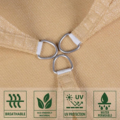 SUNLAX Sun Shade Sail 13' x 13' x 13' Sand Triangle Canopy Sail Shade Cover UV Block Permeable Sunshade Outdoor for Patio Backyard (We Make Custom Size)