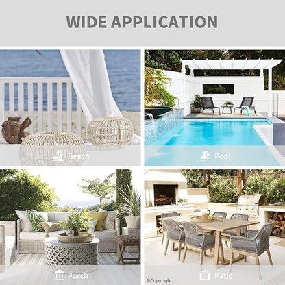 Waterproof Outdoor Curtain W105 x L84 - Grommet Top Sunlight Blocking Window Treatment Drapes Blackout Curtains for Home Bedroom Living Room Outdoor Patio Porch Pergola Cabana Gazebo (2 Panels)