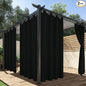 HolidayIdeas Outdoor Curtains for Patio Waterproof, 2 Panels - 84 x 84 Inch - Privacy Protection & Light Filtering Curtains Grommet Outside Curtains for Porch, Gazebo, Pergola, Backyard (Black)