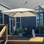 PURPLE LEAF Patio Umbrella 10' X 10' Rectangle Cantilever Umbrella Large Aluminum Outdoor Umbrellas with 360-degree Rotation & UPF40+ Premium Fabric for Deck Pool Garden Yard, Pebble Grey