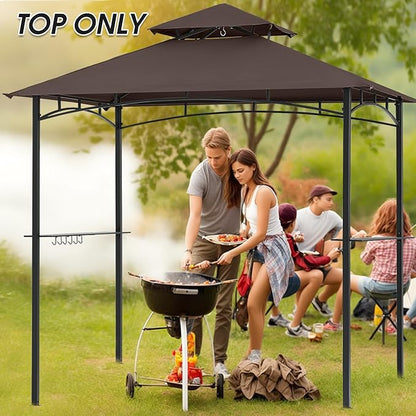 MASTERCANOPY Grill Gazebo Replacement Canopy Top for Model L-GG001PST-F (Brown)