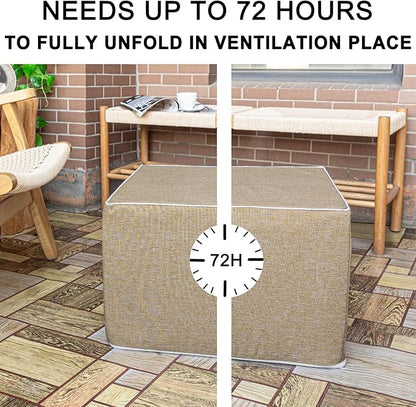 Outdoor Ottoman 20x20x14 Inches Outdoor Square Ottomans for Patio Modern Lightweight Foam Stuffed Pouf Outdoor Footstool Footrest (Coffee)