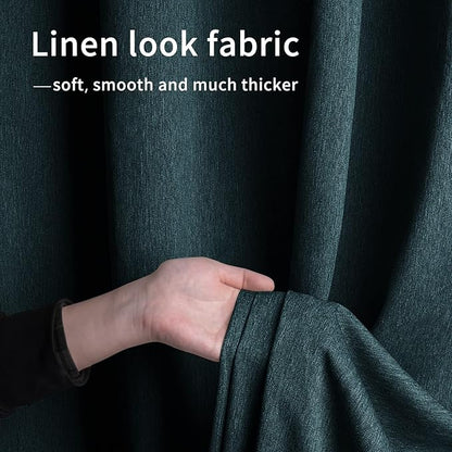 Easy-Going Linen Look Outdoor Curtains Waterproof Windproof Porch Curtains, Soft Thicken Outdoor Privacy Curtains for Patio, Gazebo, Grommet Top and Tab Bottom Drape, 1 Panel, 54x120 inch, Teal