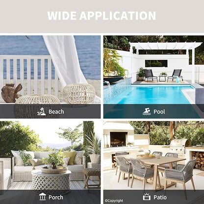 Waterproof Outdoor Curtain W52 x L84 - Grommet Top Sunlight Blocking Window Treatment Drapes Blackout Curtains for Home Bedroom Living Room Outdoor Patio Porch Pergola (Cream, 2 Panels)