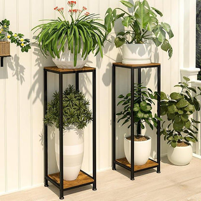 Plant Stand Indoor, 41'' Extra Tall Wood Plant Stands Heavy Duty Pedestal Stand for Indoor Outdoor, Modern Corner Flower Stand for Patio, Living Room, Balcony
