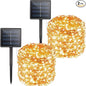 Solar String Lights Outdoor Waterproof, 2 Packs Total 132 Ft 400 LED Solar Fairy Lights with 8 Modes, Twinkle Solar Powered Outdoor Lights for Patio Yard Trees Wedding Christmas, Warm White