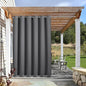NICETOWN Heavy Weighted Outdoor Curtain Waterproof & Windproof, Thermal Insulated Sunblock with Rustproof Grommets Top and Bottom Blackout Outdoor Drape for Patio, 1 Piece, W84 x L95, Grey