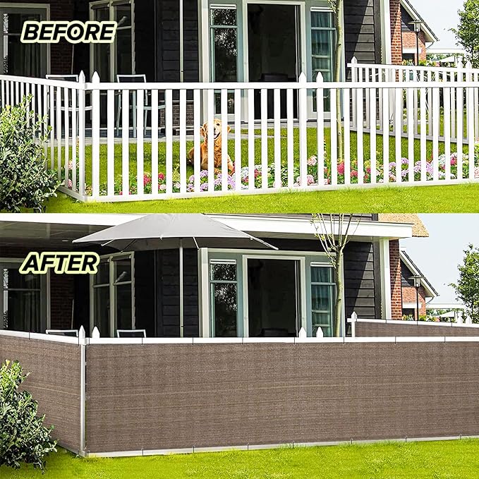 LOVE STORY Balcony Privacy Screen, 3'x3' Deck Shield Screen Fence Cover,UV Protection and Weather-Resistant,3 FT Height for Deck, Patio, Backyard, Outdoor Pool, Porch, Railing, Brown