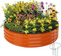 Galvanized Metal Planter Round Raised Garden Bed Kit for Gardening Outdoor，2x2x1ft Grow Garden Box Raised Flower Bed，Round Galvanized Planter Outdoor Metal Fire Pit Ring