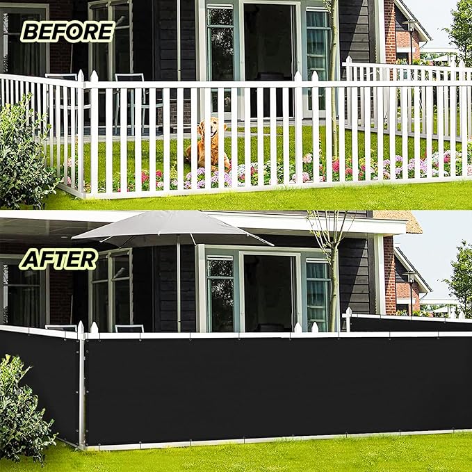 LOVE STORY Balcony Privacy Screen, 3'x9' Deck Shield Screen Fence Cover,UV Protection and Weather-Resistant,3 FT Height for Deck, Patio, Backyard, Outdoor Pool, Porch, Railing, Black