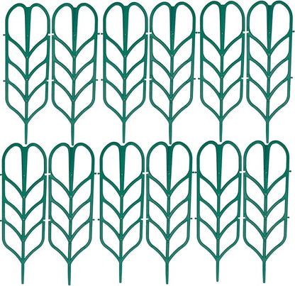 Garden Trellis for Climbing Plants 12 PCS Plastic Indoor Trellis for Potted Plants Green Stackable Mini Climbing Plant Stupport DIY Flower Pot Support for Pea Vegetable Clematis (12 Packs)