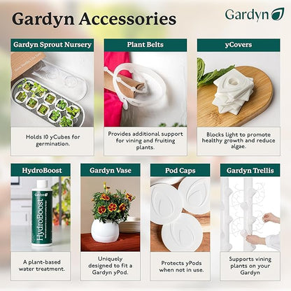 GARDYN Complete Microgreens Growing Kit - Indoor Herb Garden - Indoor Hydroponics Growing System Kit Nursery Seed Starter Tray, 20 Seed Pads, Bamboo Wicks,10 Grow Plates