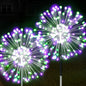 JJGoo Solar Firework Lights, 2 Pack 150 LEDs 2 Lighting Modes Solar Lights Outdoor Waterproof for Garden Patio Walkway Pathway Party Wedding Christmas Decorative - Green and Purple