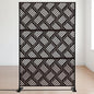 Decorative Fence Privacy Screen, Black Iron Weave Metal, 74 Inch Tall