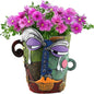 Picasso Brutalist Abstract Face Planter - Head Ornament Flower Pot Container - Colorful Art Resin (Picasso's Tearful Flowerpot)