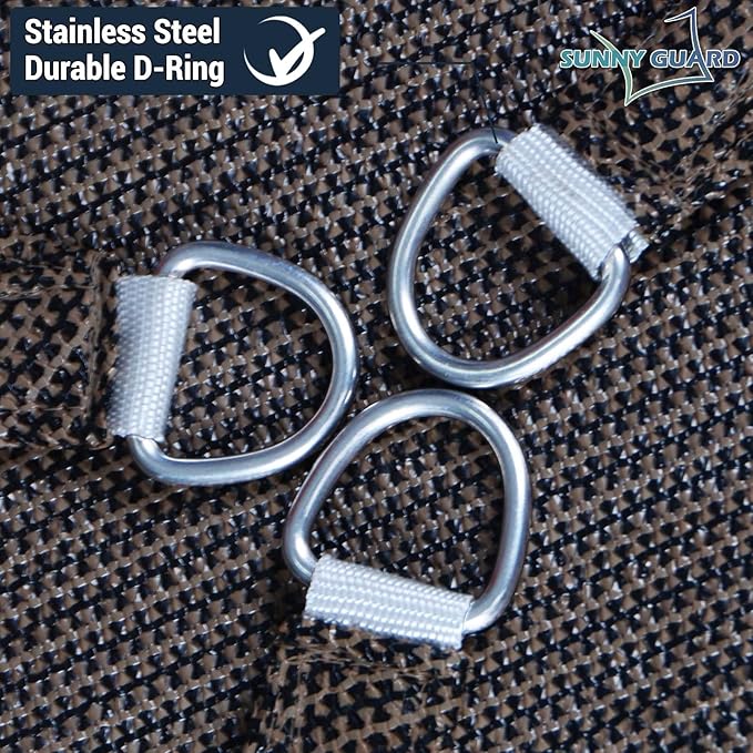 SUNNY GUARD Custom Size 10'x22'x22' Triangle Brown UV Block Sunshade for Backyard Yard Deck Patio Garden Outdoor Activities and Facility(Customized)