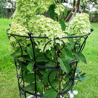 Trellis Peony Cage Obelisk, Black Metal, 24.6 x 17 Inches
