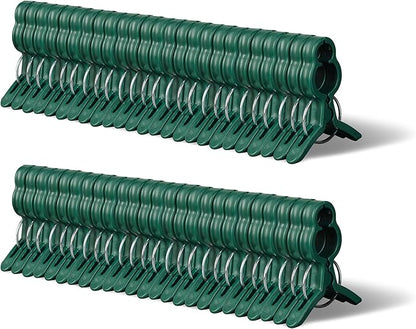 Garden Plant Clips 50 Pack Big Size Dark Green, Reusable Garden Plant Supports Clips for Supporting Stems of Flower Vine Vegetables Tomatoes Climbing