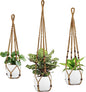 Macrame Plant Hanger - Fits 4 to 15 inches Pots for Indoor Outdoor, 43"/35"/29" Different Sizes Set, Brown (POTS NOT Included)