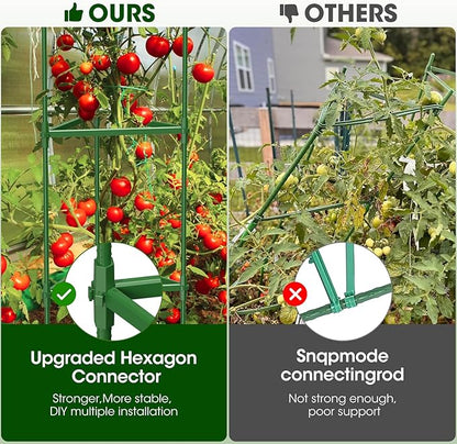 8 Pack Tomato Cages for Garden,Up to 51.2Inch Tomato Cage Trellis-Upgraded Hexagon Connector,Heavy Duty Adjustable Tomato Stake Support for Raised Garden Bed
